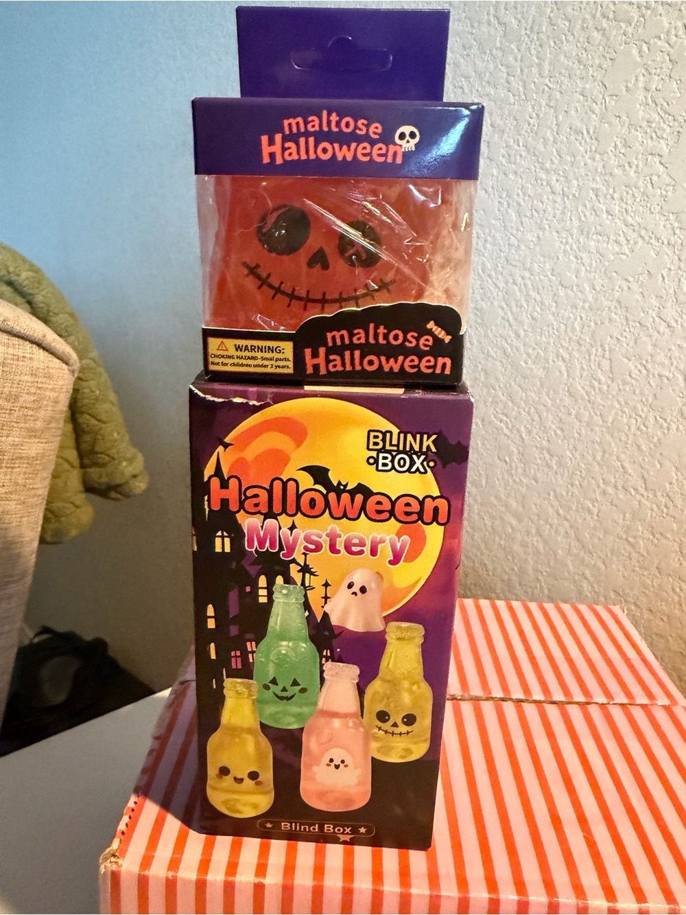 🎃👻Kids Halloween Orange Pumpkin Squish🧡🖤Halloween Blind Box Bottle Squish!🖤🎃